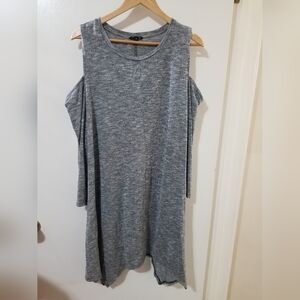 💕 3/$15 George Heather Gray Cold Shoulder Tank Top 3X